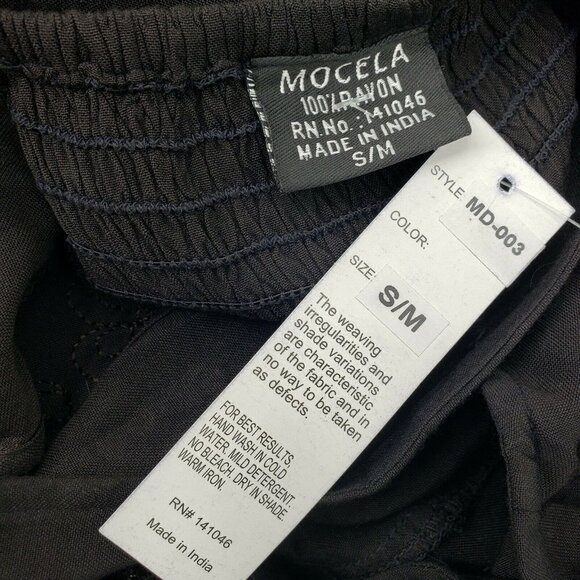 New Mocela Black Corset Dress Size S/M Sleeveless Embroidered Rayon Full Circle - Picture 5 of 5